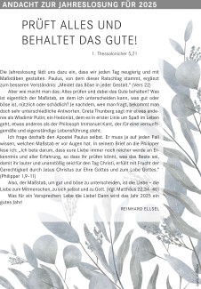 Andacht zur Jahreslosung 2025